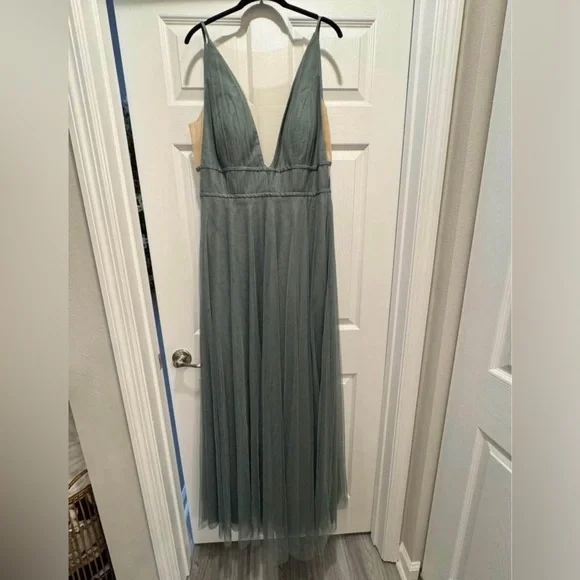green emerald velvet dress Jenny Yoo Bridesmaid Dress Kora